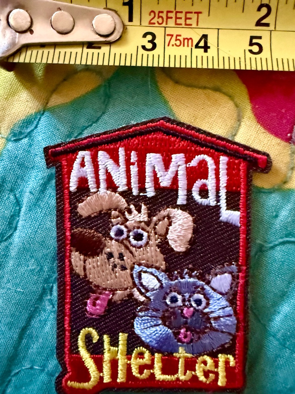 Animal Shelter Embroidered Patch - Red, Brown, Blue